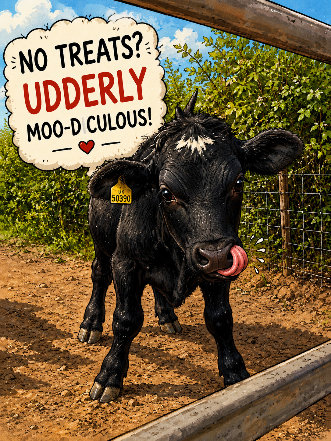 No Treats Moo-d-culous Greeting Card