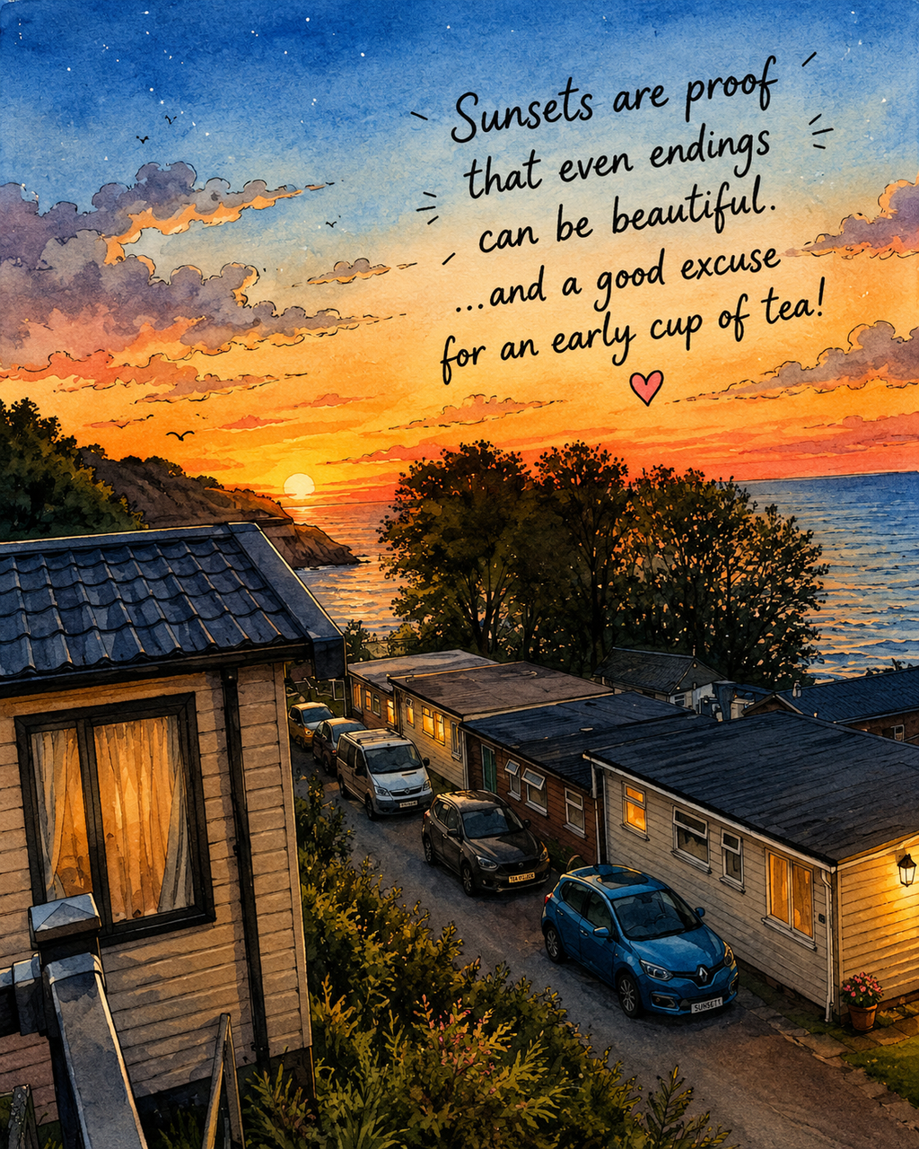 Sunset Greetings Card