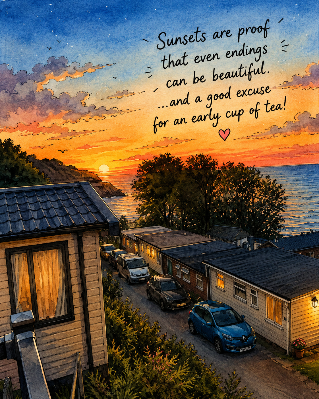 Sunset Greetings Card