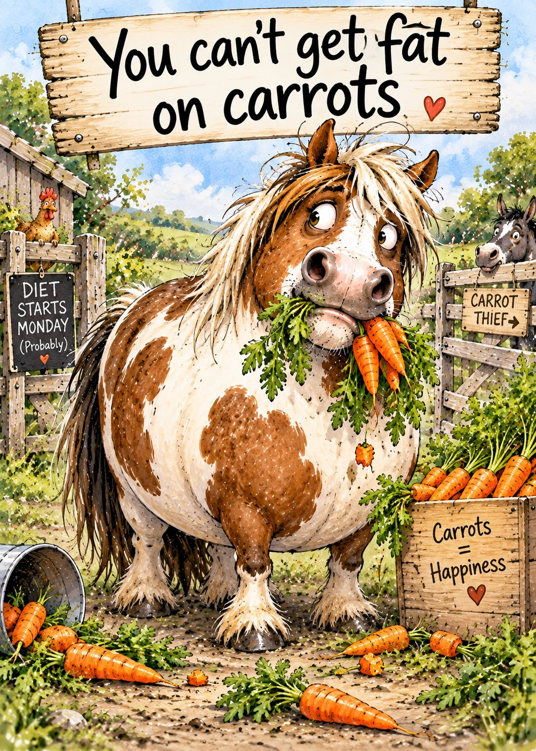 Fat Carrots Greeting Card