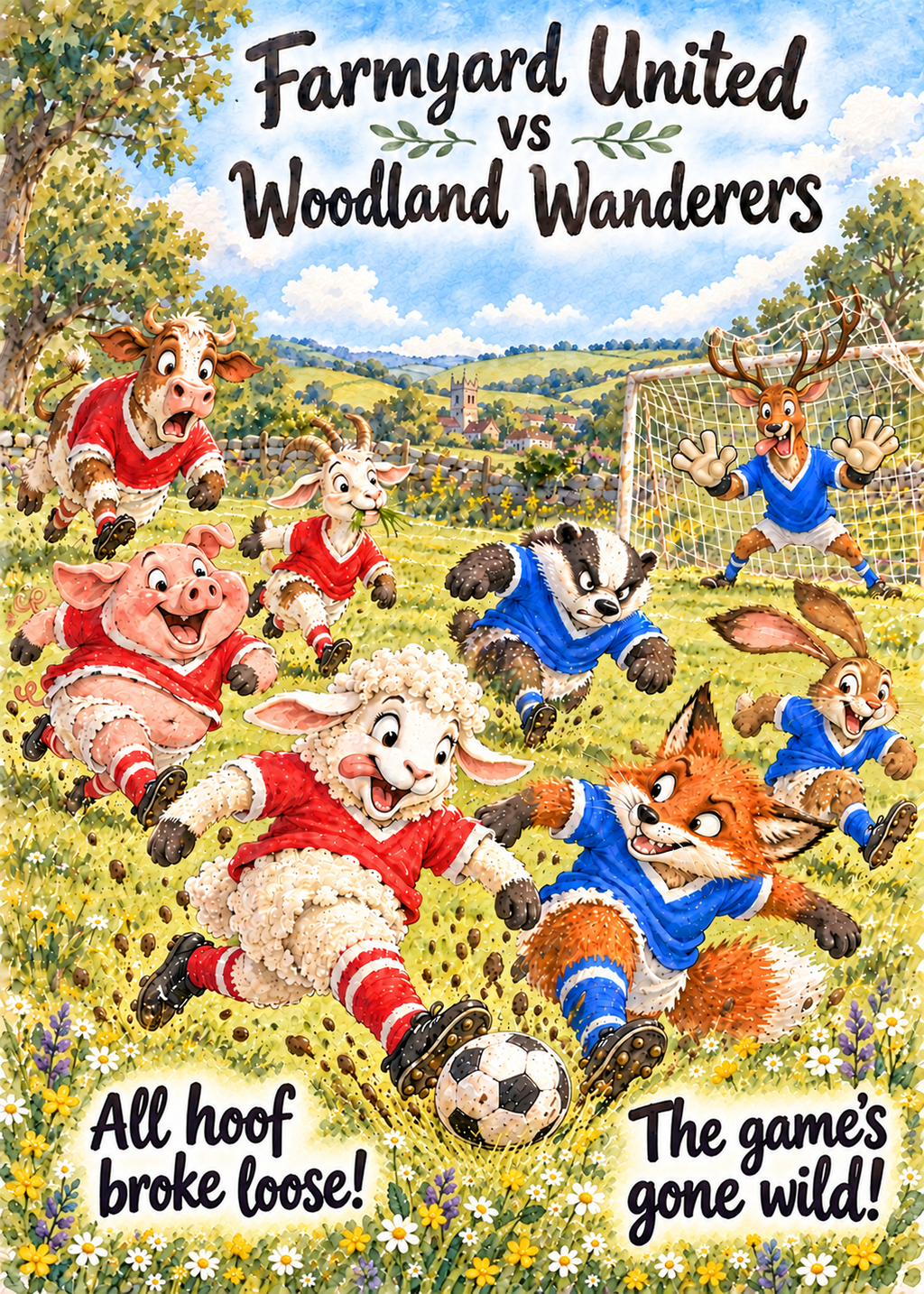 Football Gone Wild Greetings Card