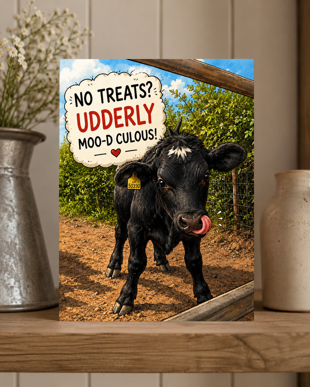 No Treats Moo-d-culous Greeting Card