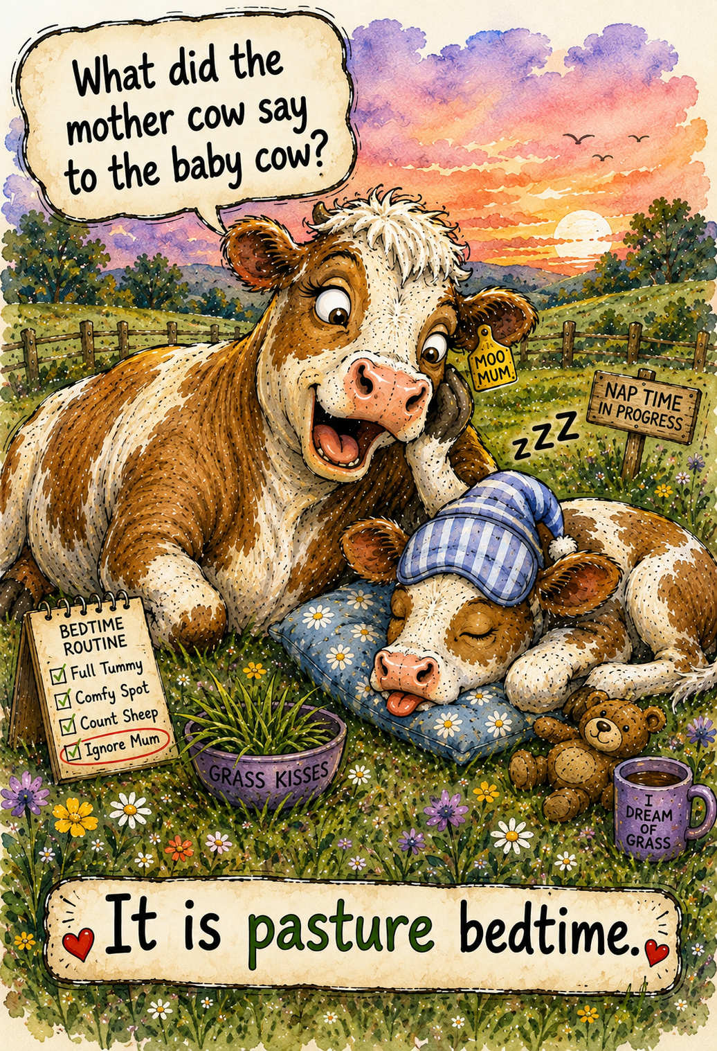 Pasture Bedtime Greeting Card