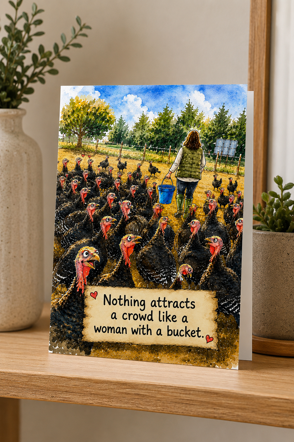 Turkey Crowd Greeting Card