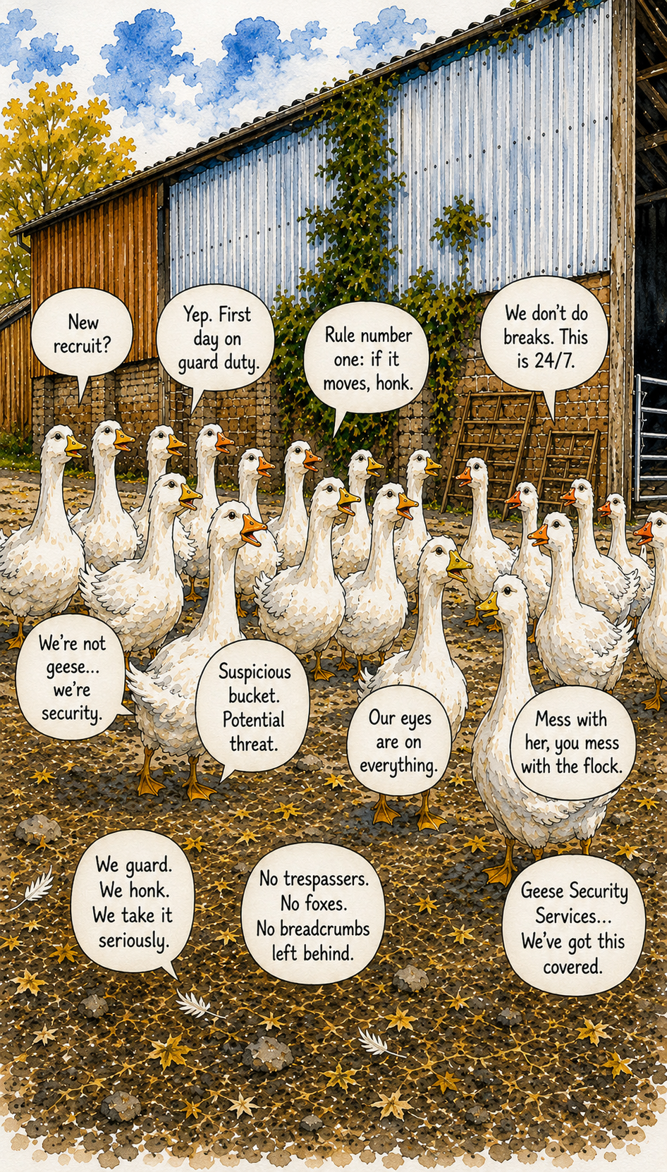 Geese Security Greeting Card
