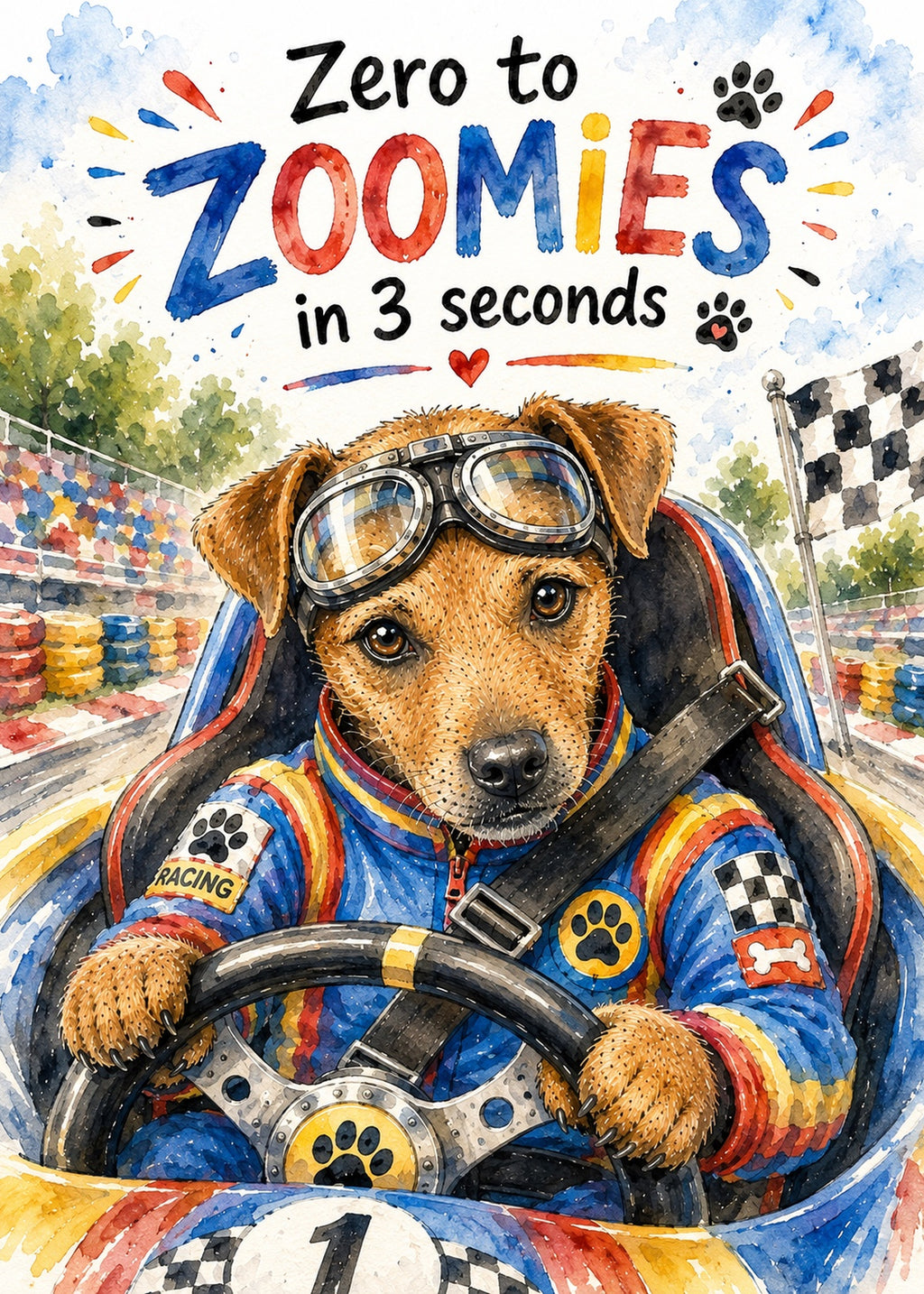 Zoomies Greeting Card
