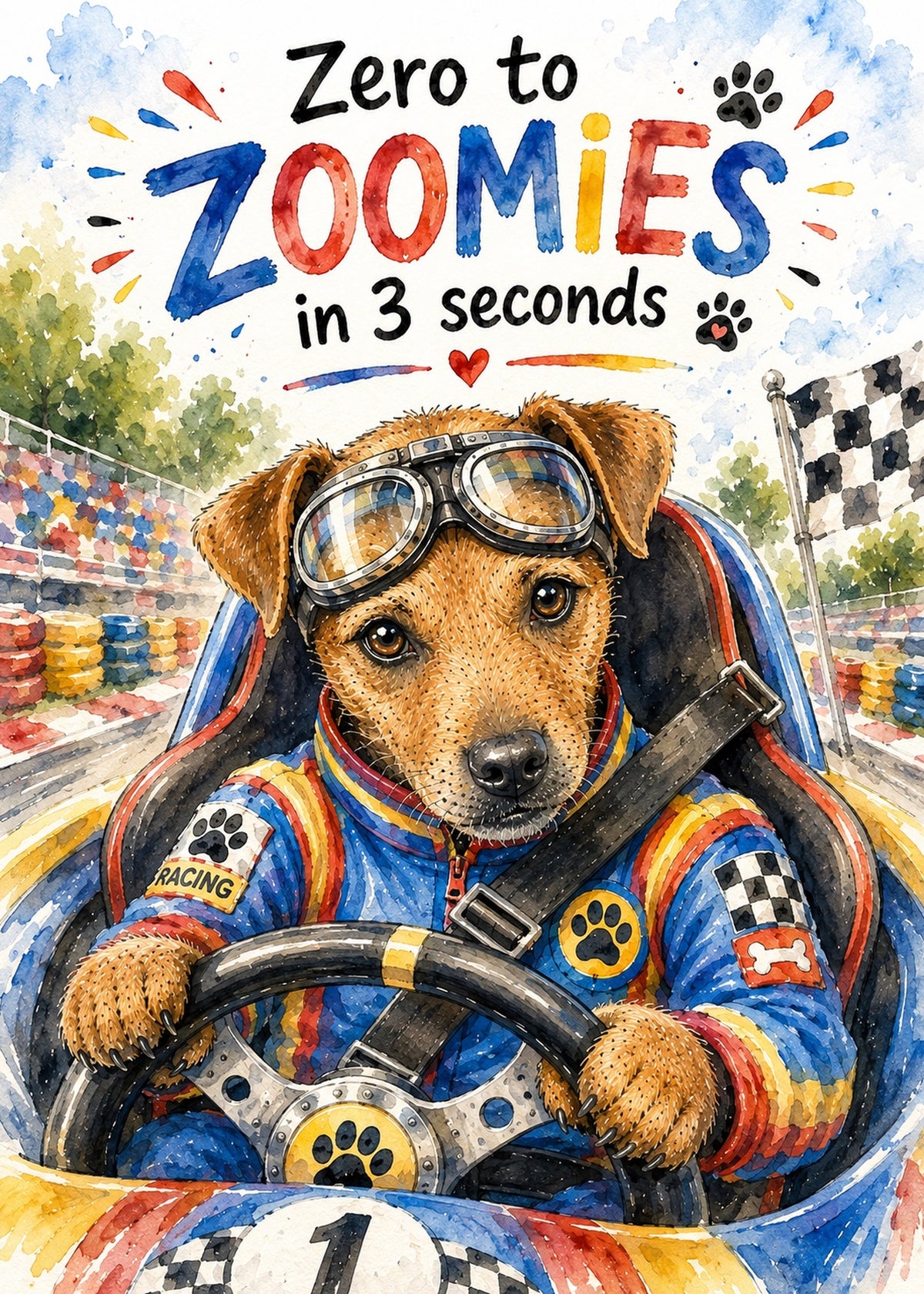 Zoomies Greeting Card