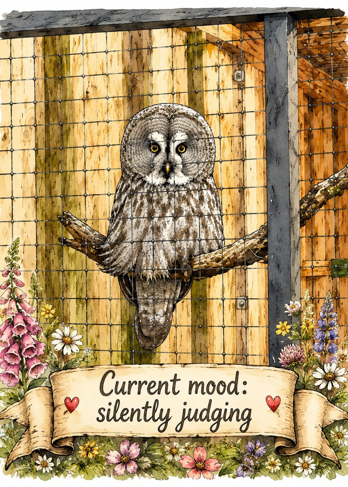 Silently Judging Greeting Card
