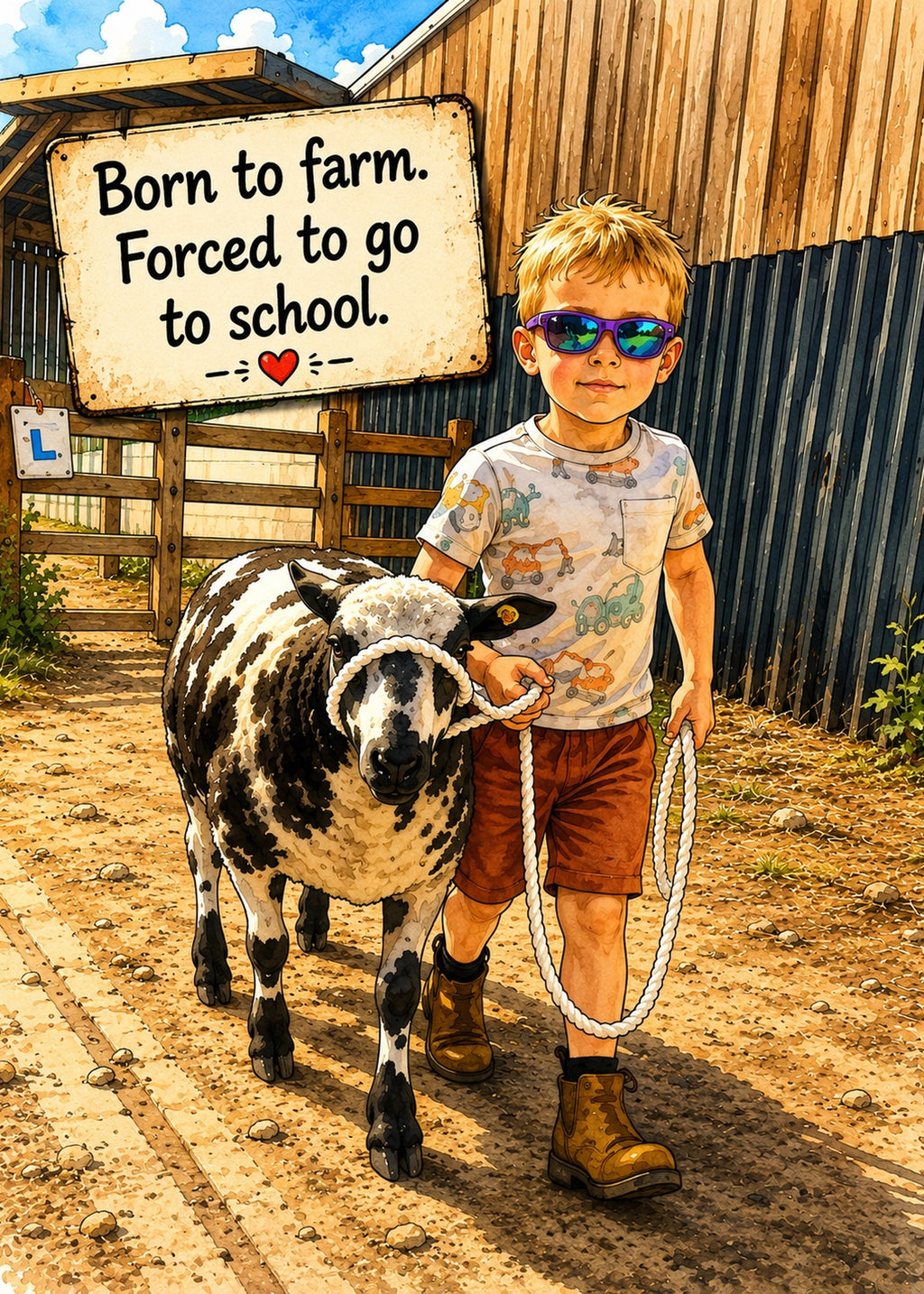 Born to Farm Greeting Card
