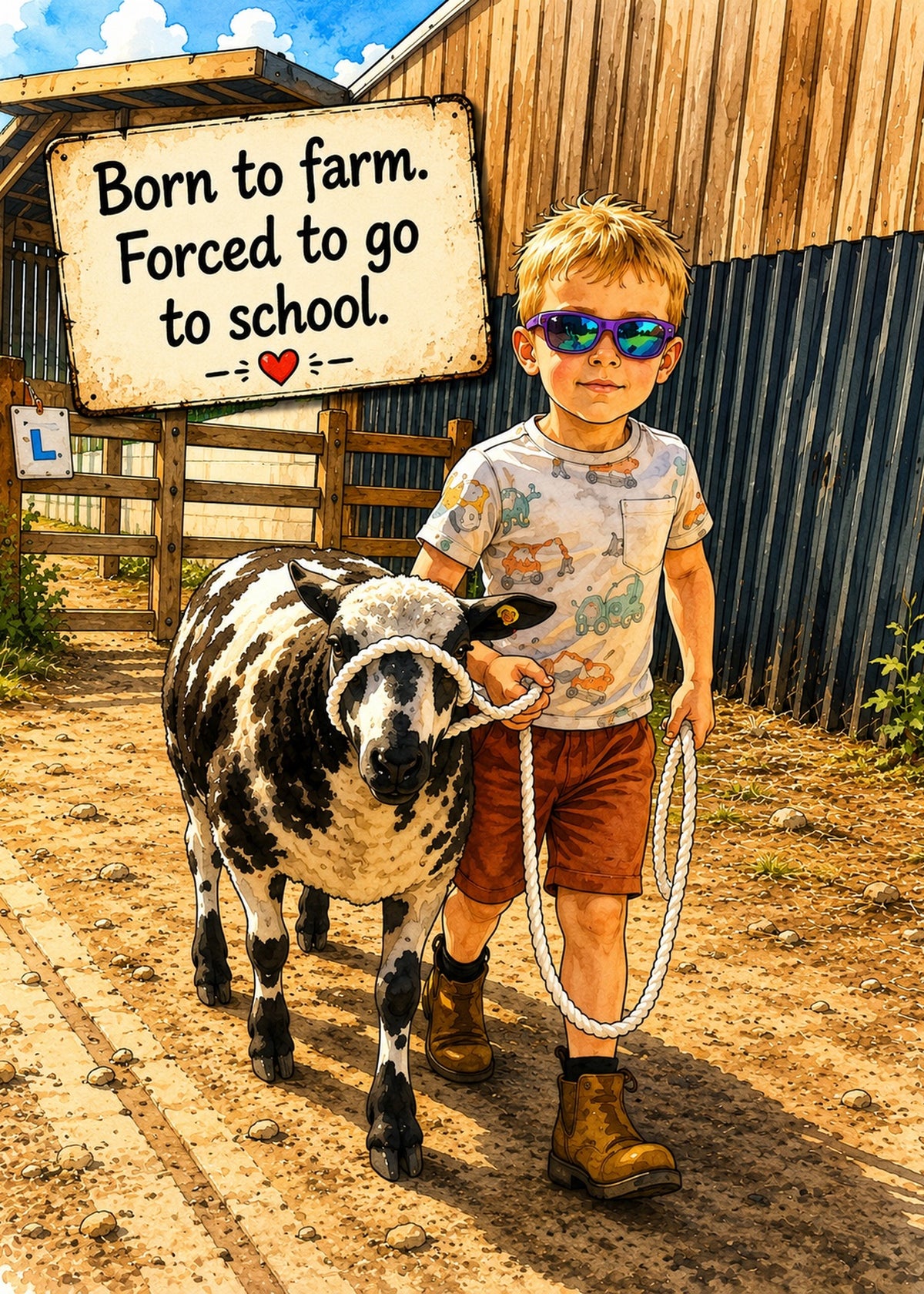Born to Farm Greeting Card