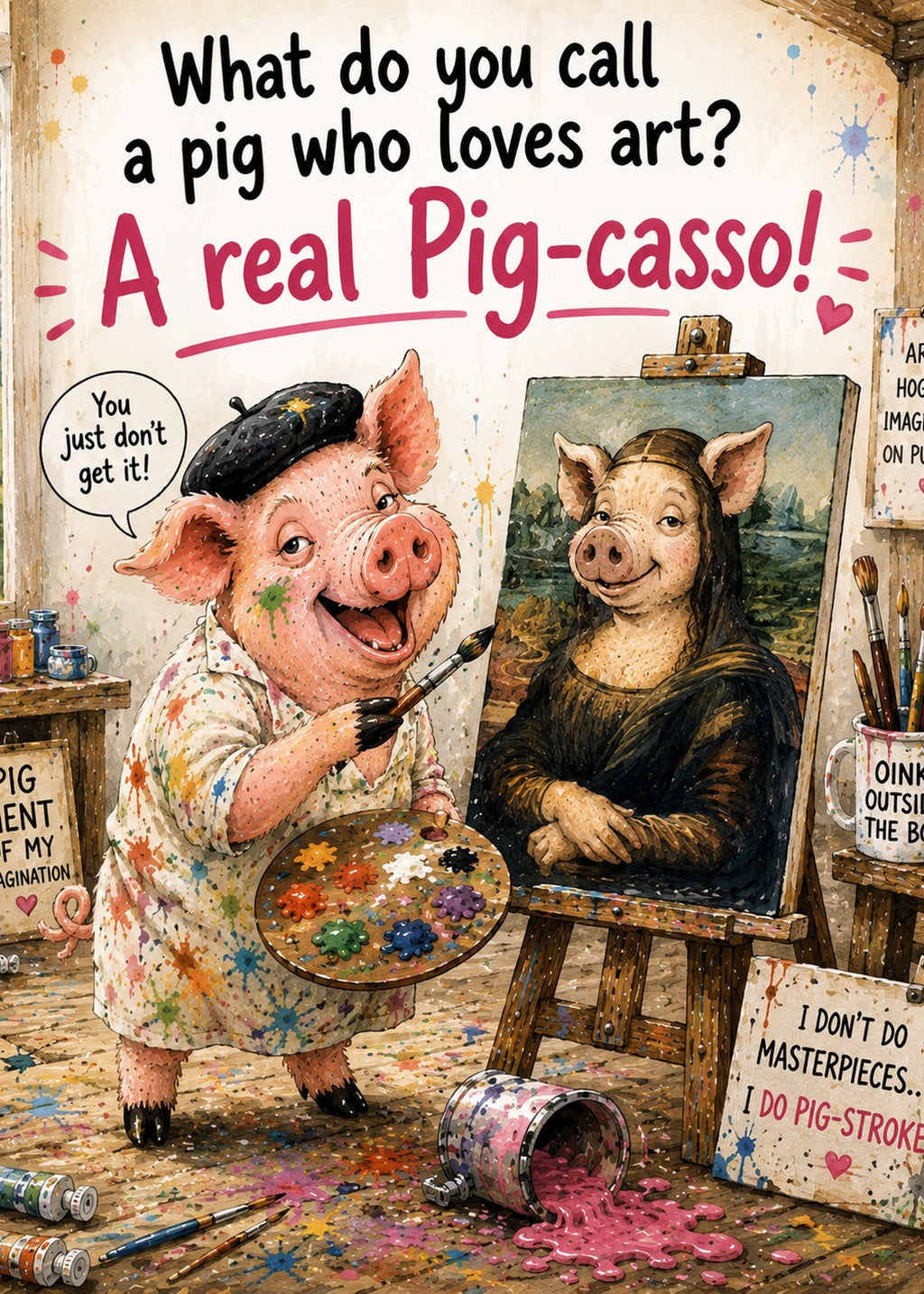 Pig-casso Greeting Card