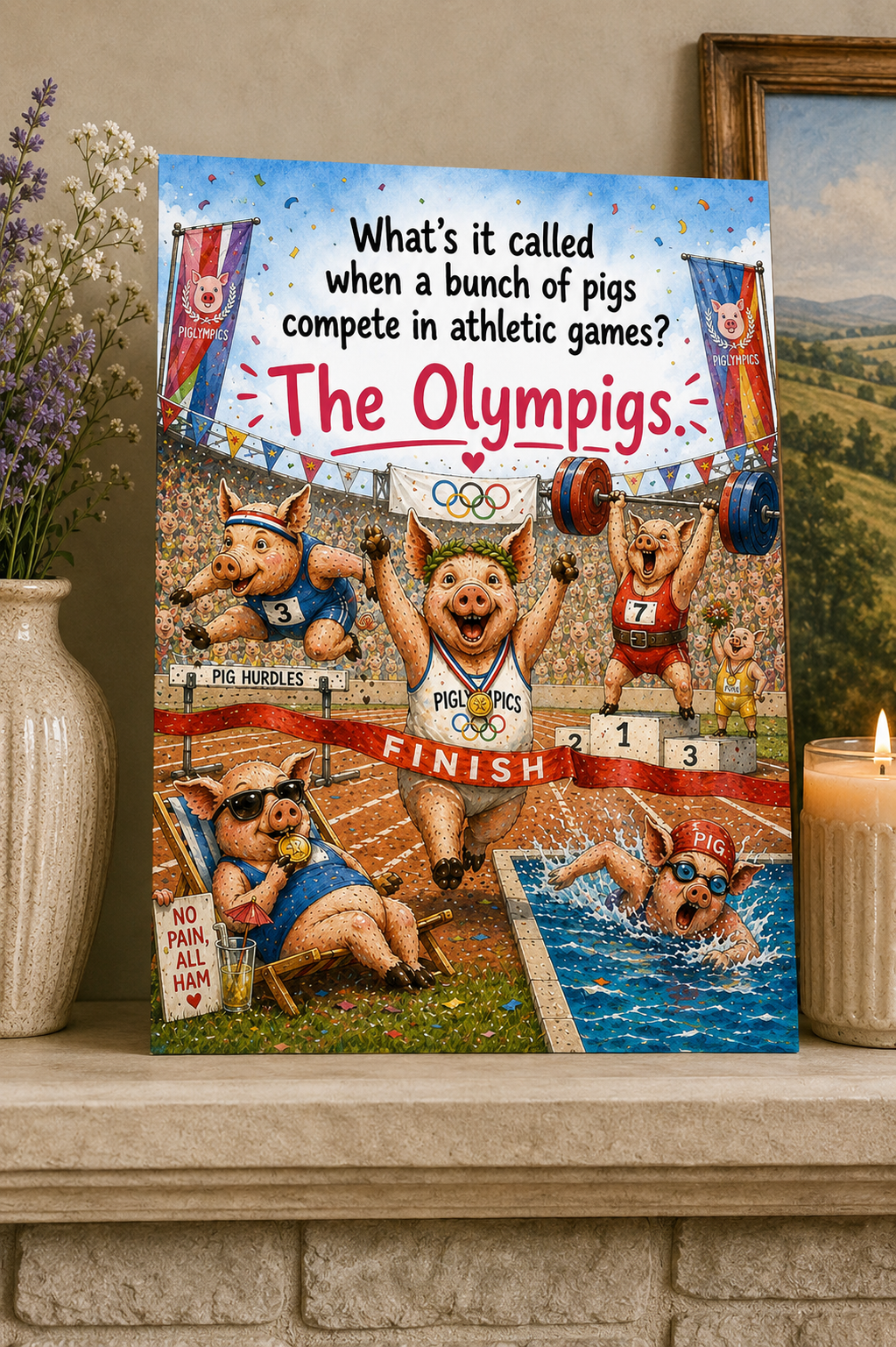Olympigs Greeting Card