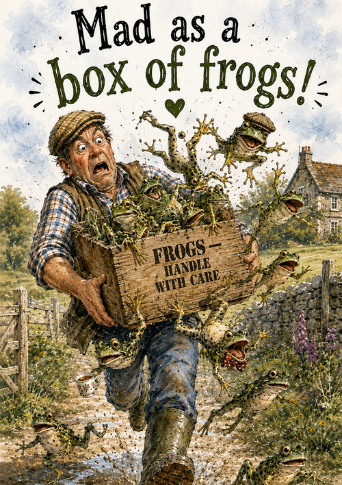 Box of Frogs Greeting Card