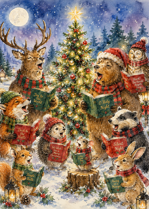 Around the Christmas Tree Greeting Card