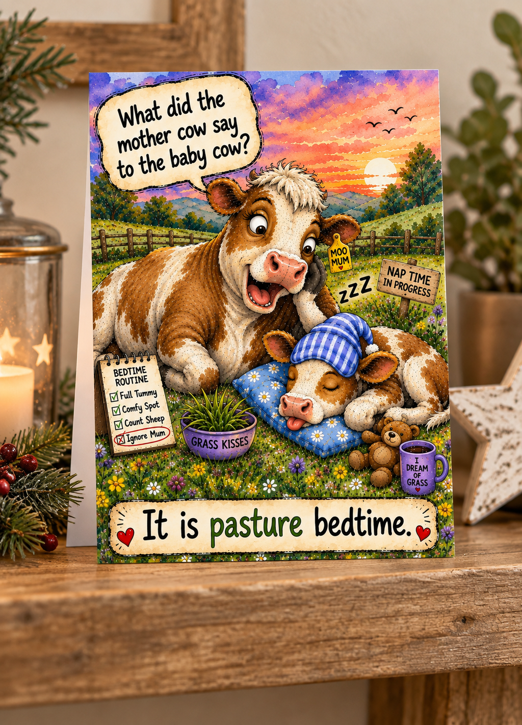 Pasture Bedtime Greeting Card