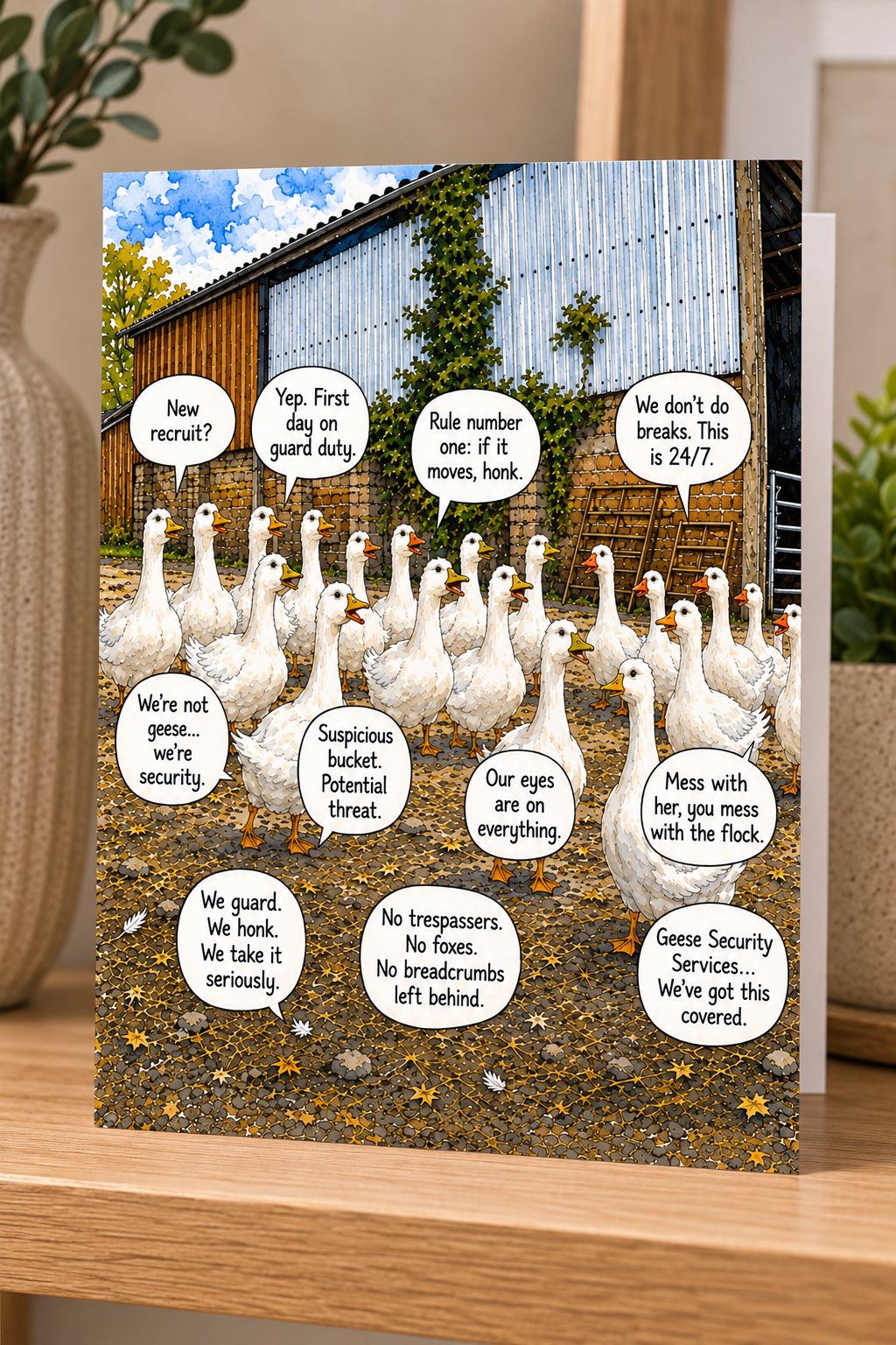 Geese Security Greeting Card