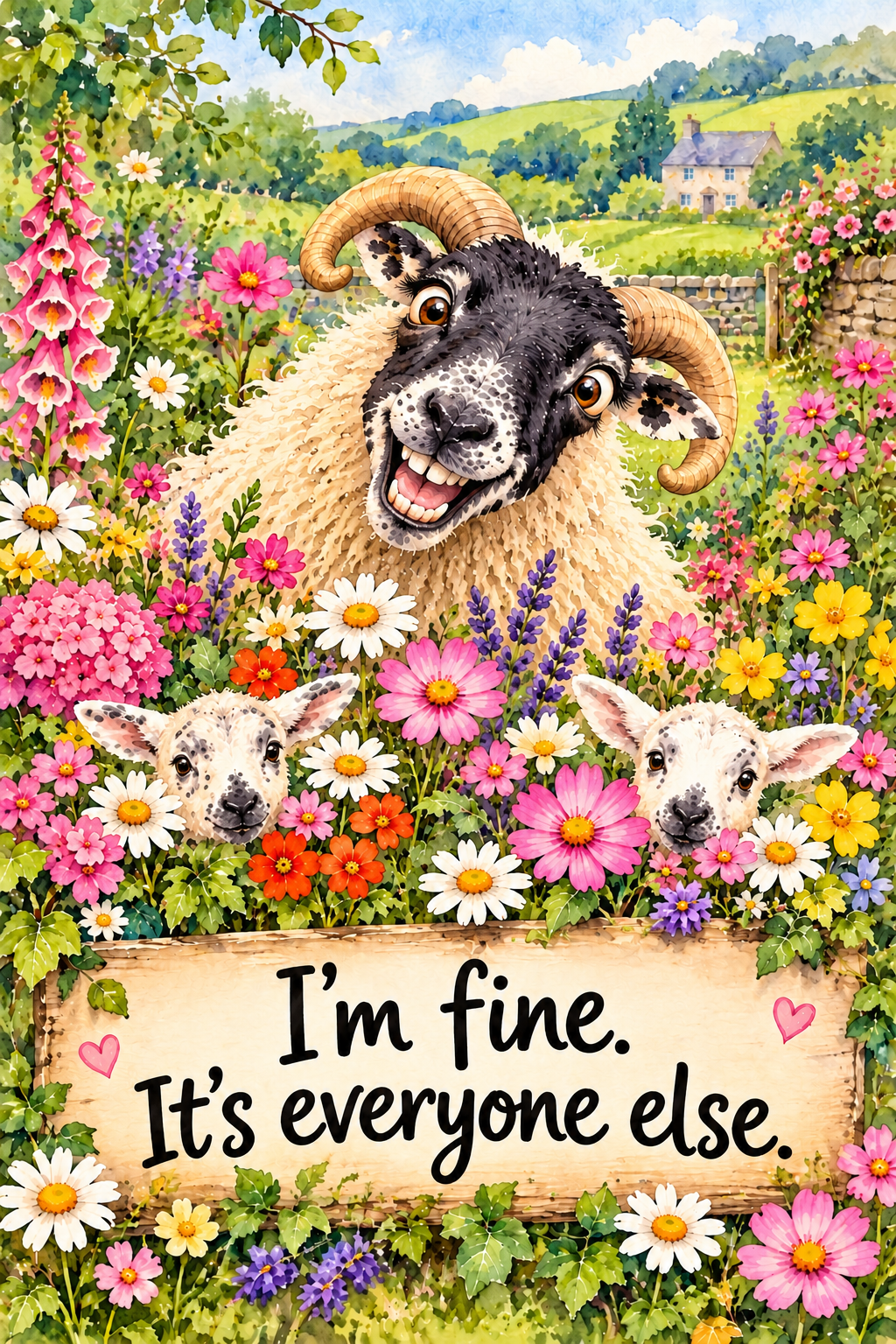 I'm Fine Greetings Card