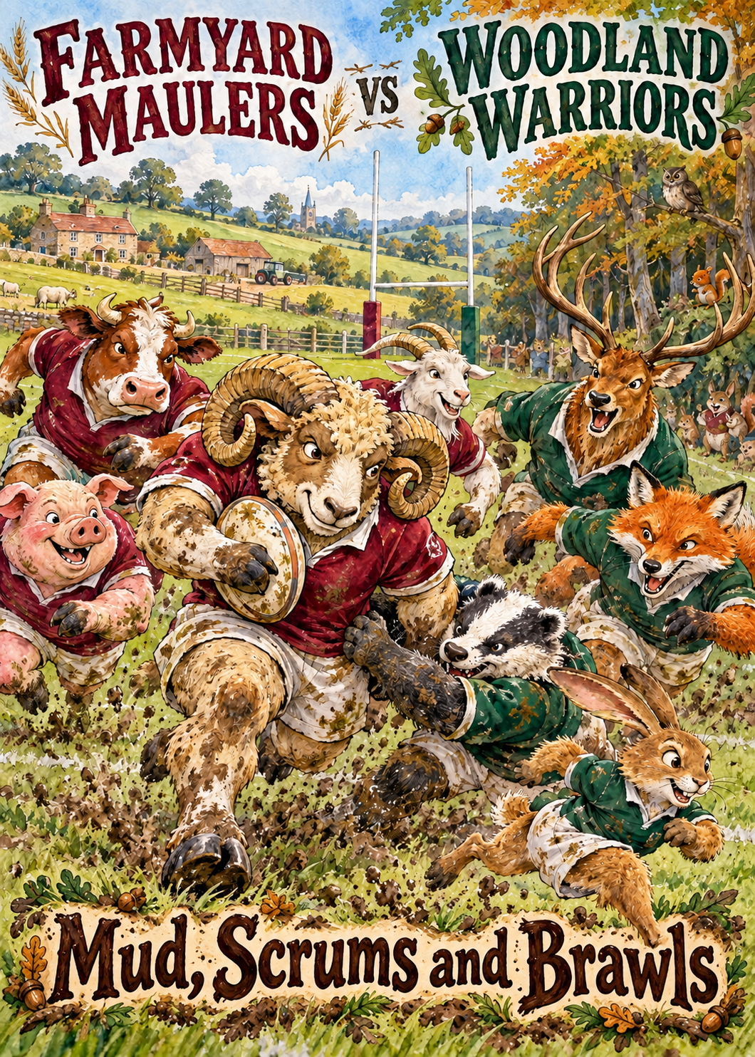 Rugby Mad Greetings Card