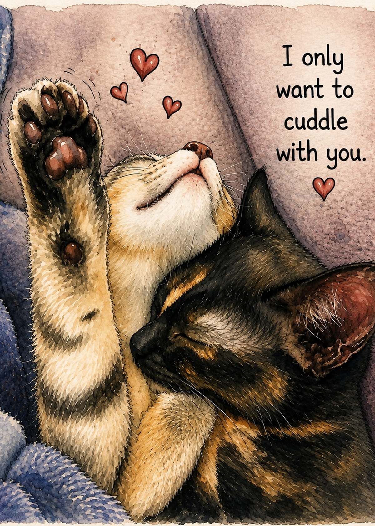 Kitten Cuddles Greeting Card