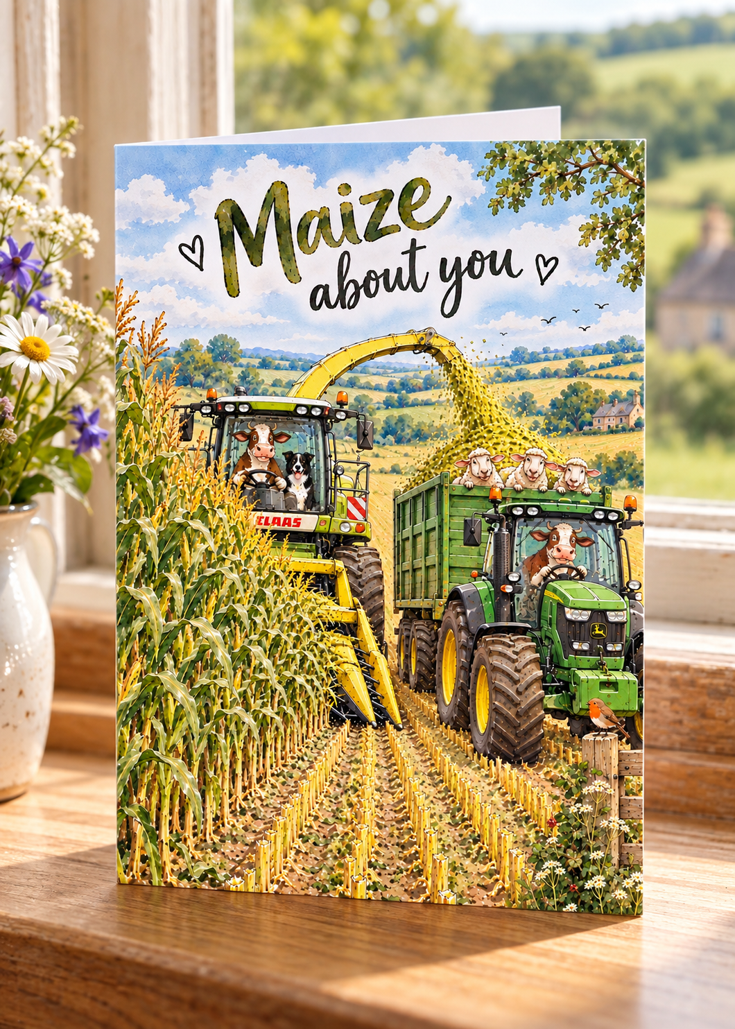 Maize About You Greetings Card