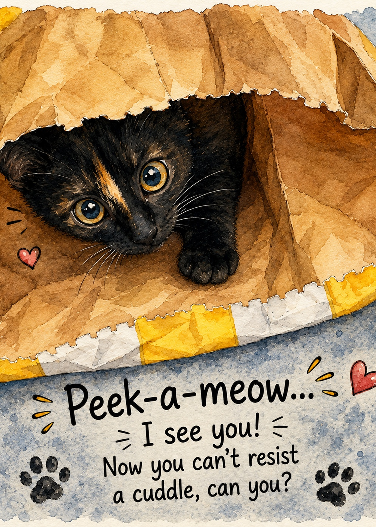 Peek-A-Meow Greeting Card